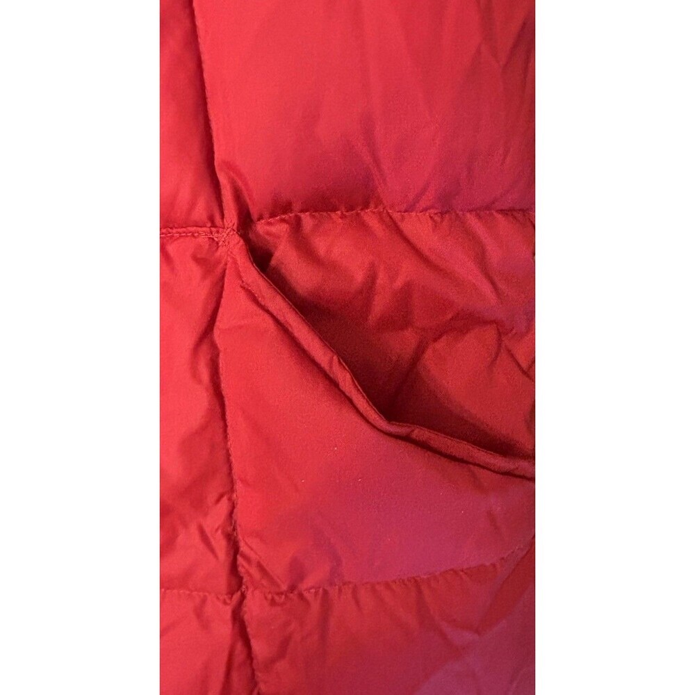 Lands’ End Goose Down Puffer Vest Snap Front Quilted Feathers Women’s Red Sz Med - Picture 4 of 8
